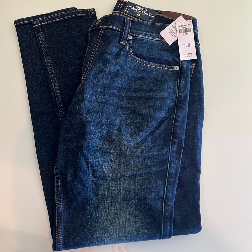 Men’s hollister advanced stretch super skinny jeans 34x32